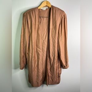 Norma Walters New York Open Faced Brown Robe Rayon Silk Blend Used Vintage GHR5.